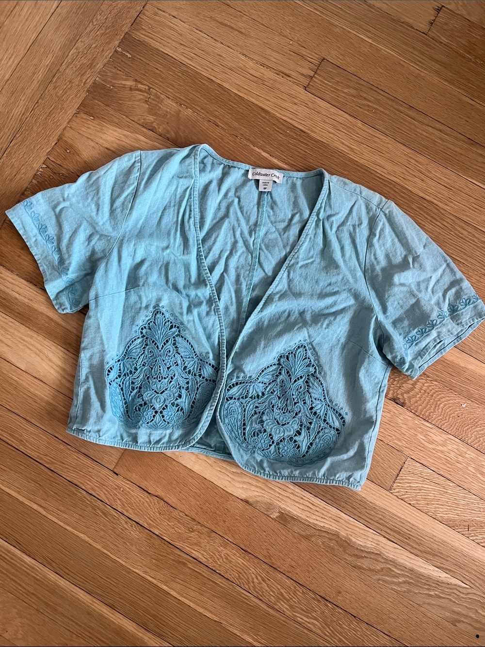 Coldwater Creek Light Teal Knit Cardigan
